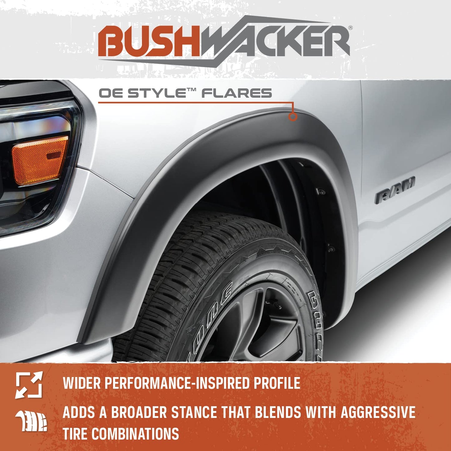 Bushwacker OE Style Factory Front & Rear Fender Flares | 4-Piece Set, Black, Smooth Finish | 20948-02 | Fits 2018-2020 Ford F-150