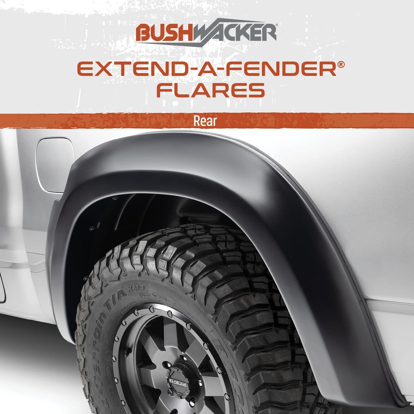 Bushwacker Extend-A-Fender Extended Rear Fender Flares | 2-Piece Set, Black, Smooth Finish | 20136-02 | Fits 2021-2024 Ford F-150