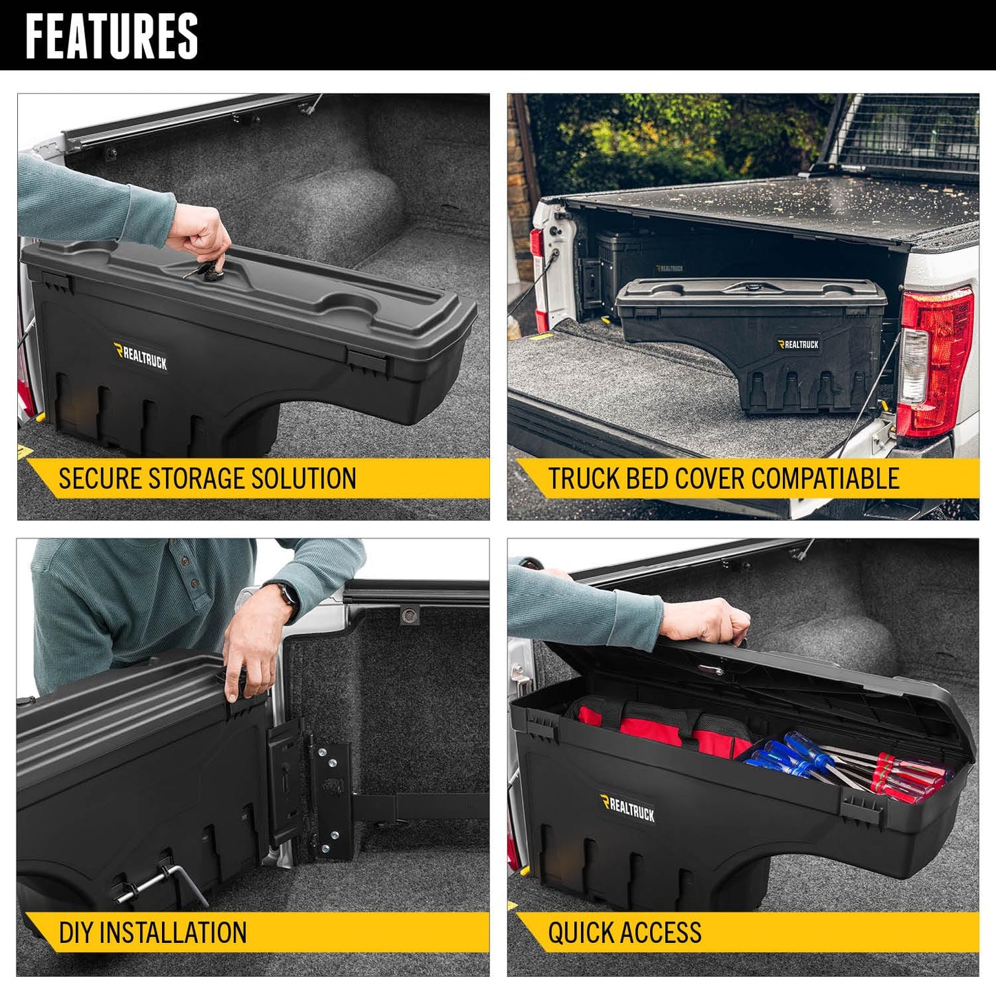 UnderCover SwingCase Truck Bed Storage Box | SC401P | Fits 2005 - 2022 Toyota Tacoma Passenger Side