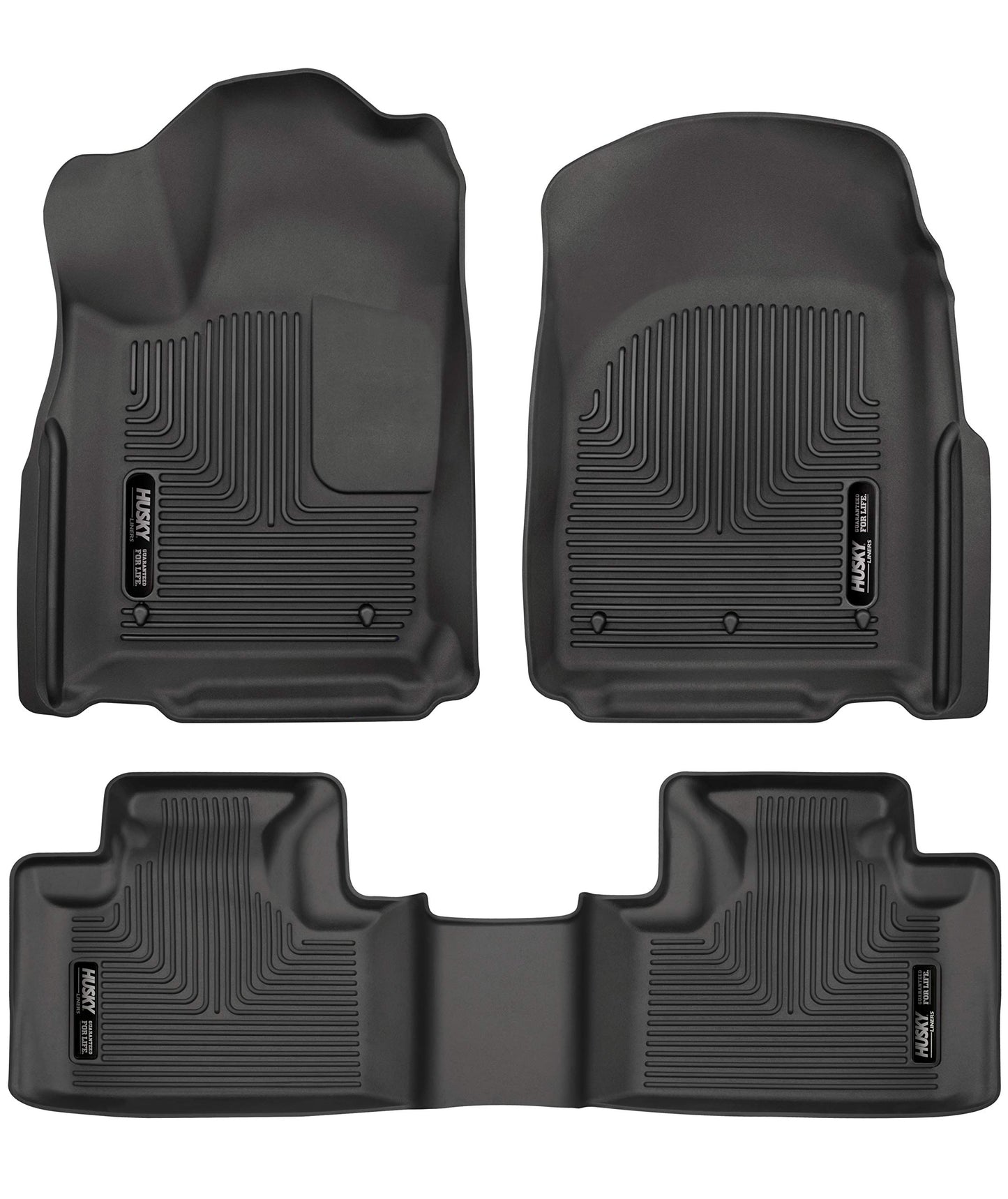 Husky Liners Weatherbeater Floor Mats | Fits 2011 - 2015 Dodge Durango & Jeep Grand Cherokee | Front & 2nd Row, 3-pc Black - 99051