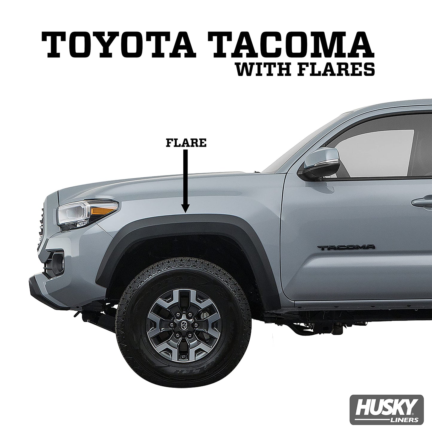 Husky Liners - Front & Rear Mud Guards | 2016 - 2023 Toyota Tacoma with OEM Fender Flares - Black, 2 Pc. | 56946