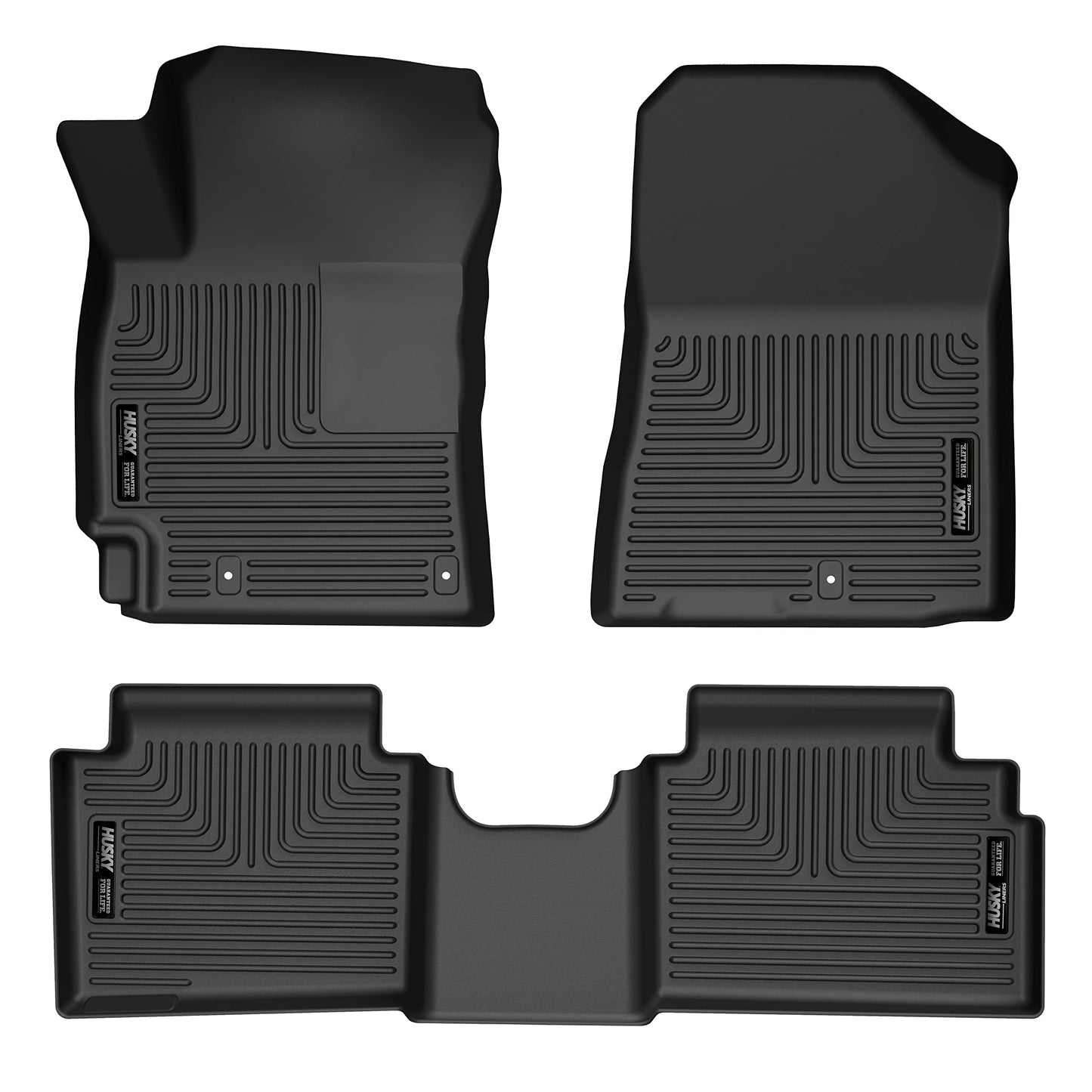 Husky Liners Weatherbeater Floor Mats | Fits 2019 - 2024 Kia Forte | Front & 2nd Row, 3-pc Black - 95261