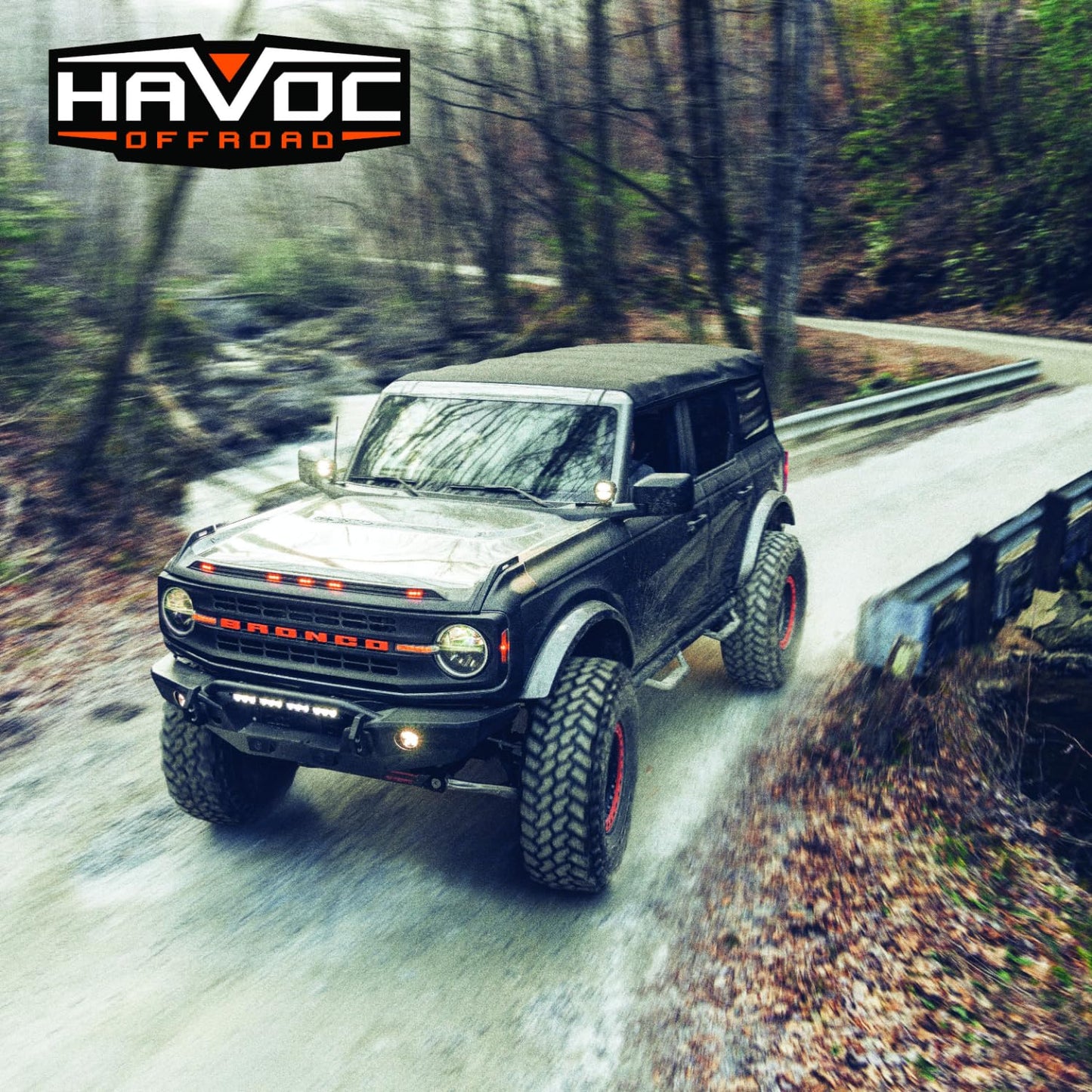 Havoc Offroad Steel Bender Bumper, Front | Steel, Textured Satin Black | HFB-02-001 | Fits 2021-2024 Ford Bronco (will not fit Sport Model)